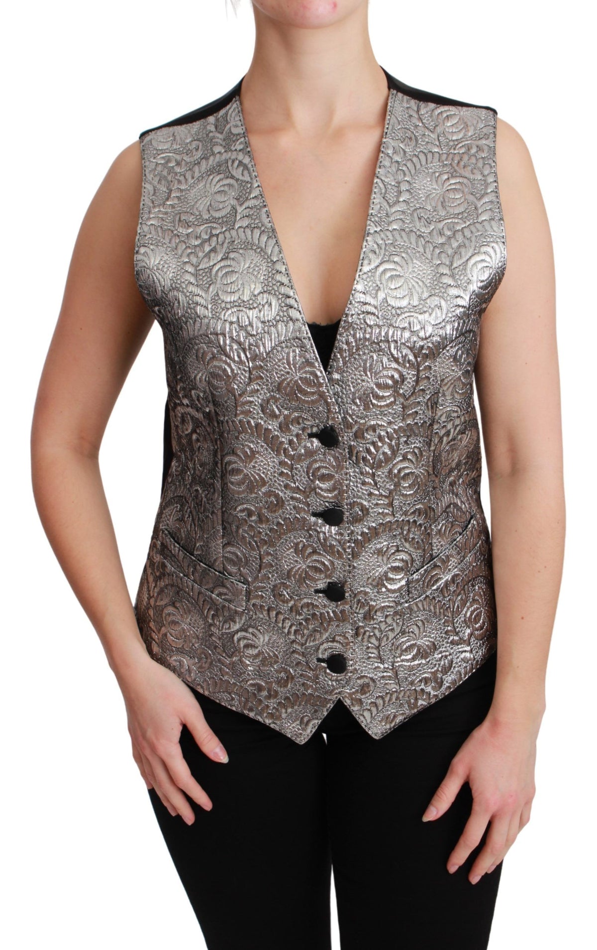 Dolce & Gabbana waistcoats for women in silver, product view 1