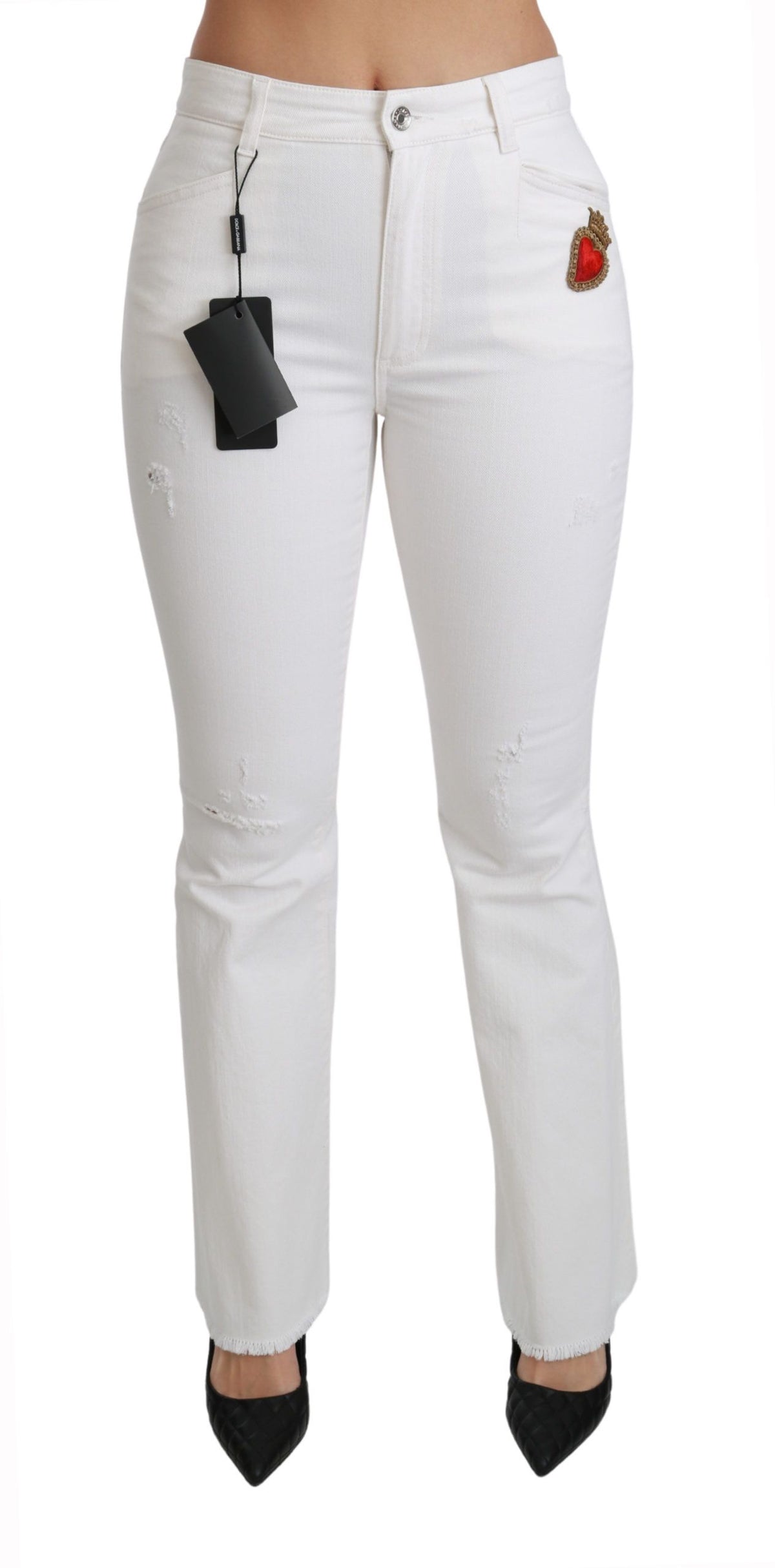 Dolce & Gabbana flared pants for women in white, product view 1