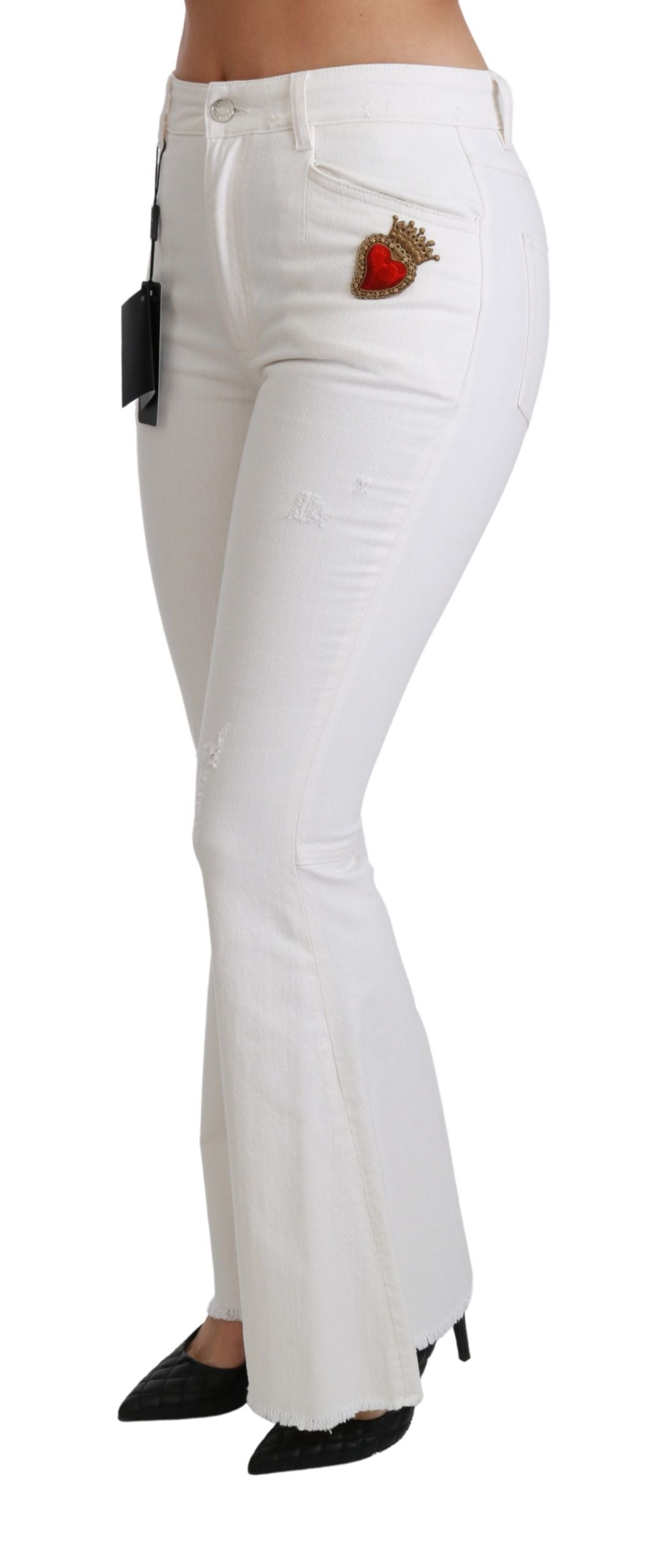 Dolce & Gabbana flared pants for women in white, product view 4