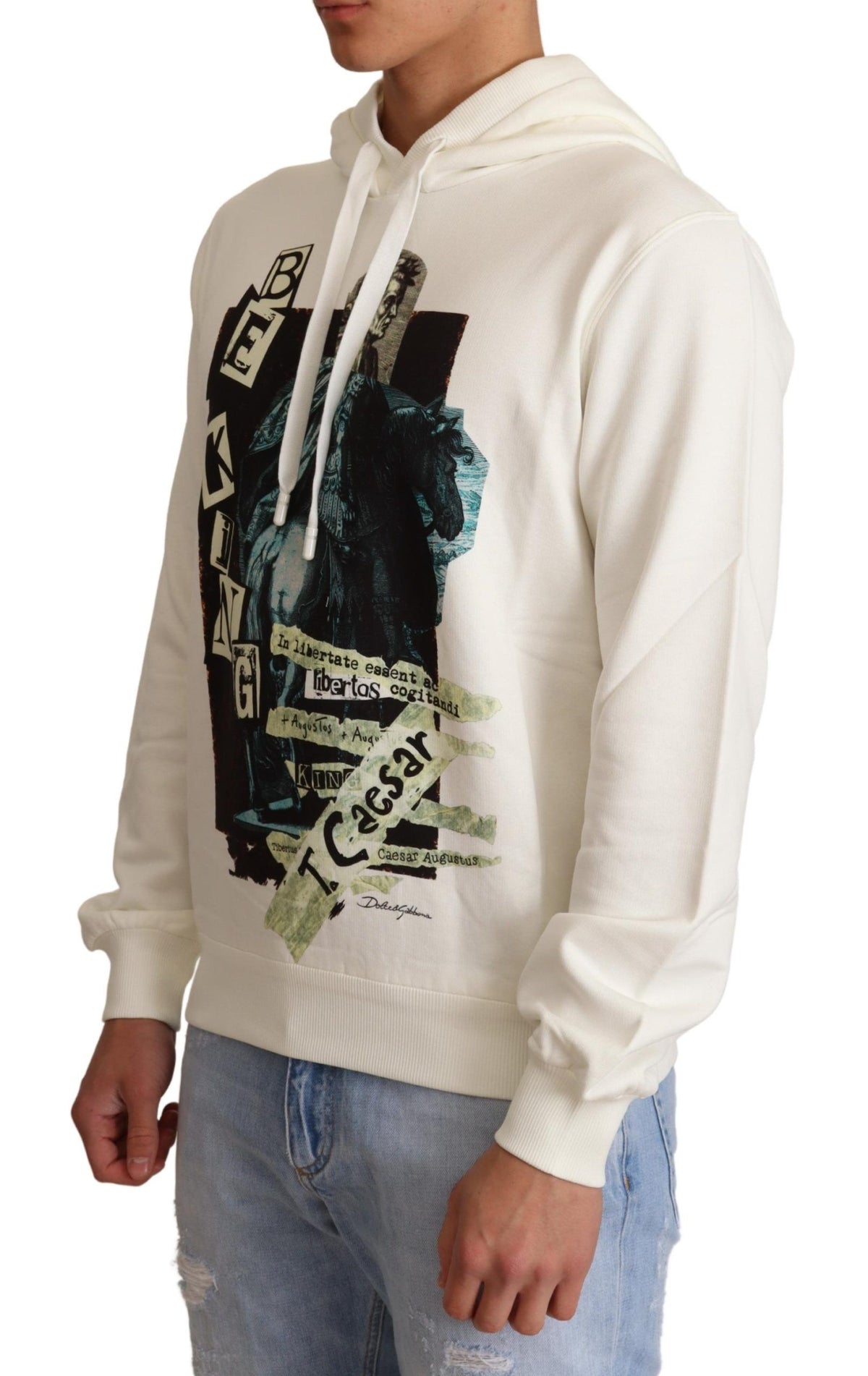 Dolce & Gabbana hoodies for men in white, product view 2