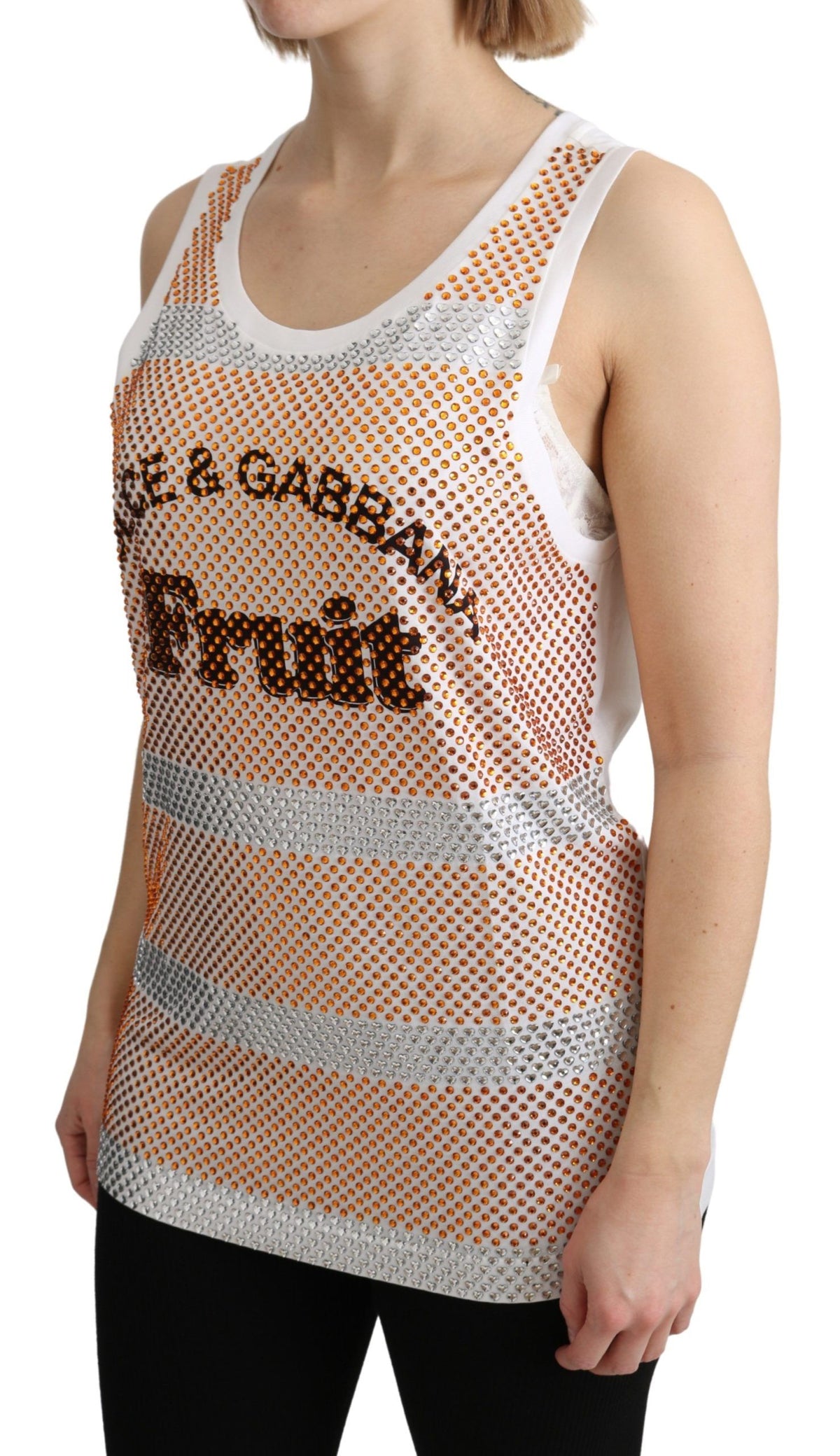 Dolce & Gabbana tank tops for women in white, product view 3