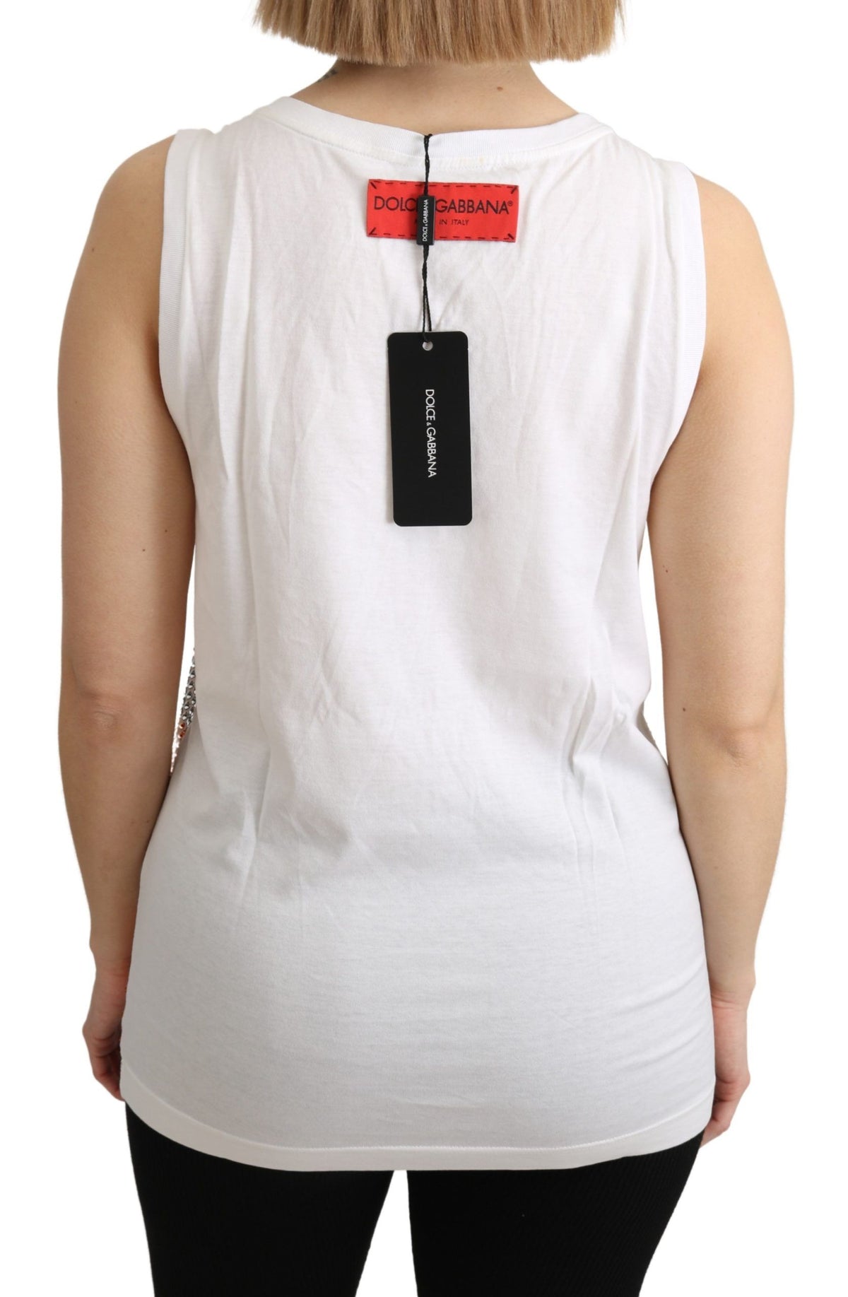 Dolce & Gabbana tank tops for women in white, product view 4