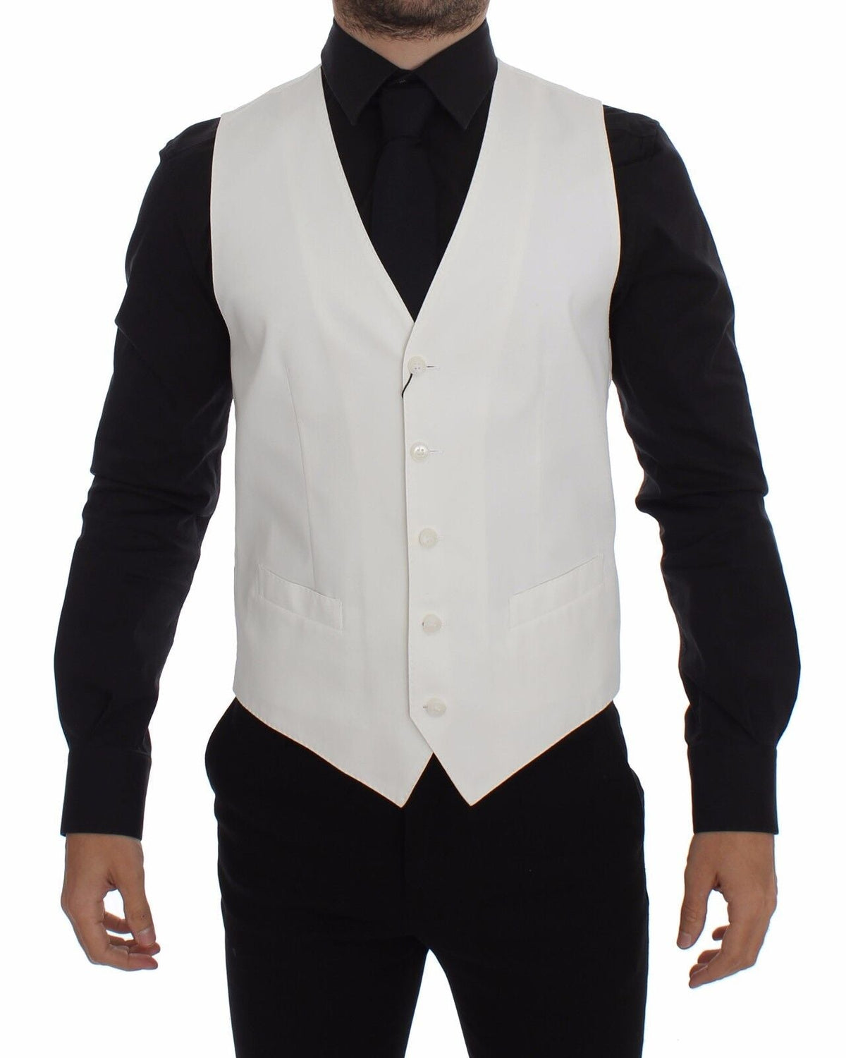 Dolce & Gabbana waistcoats for men in white, product view 1