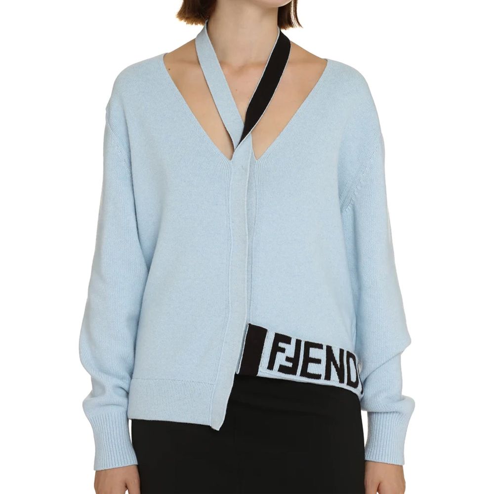 Fendi cardigans for women in blue, product view 2