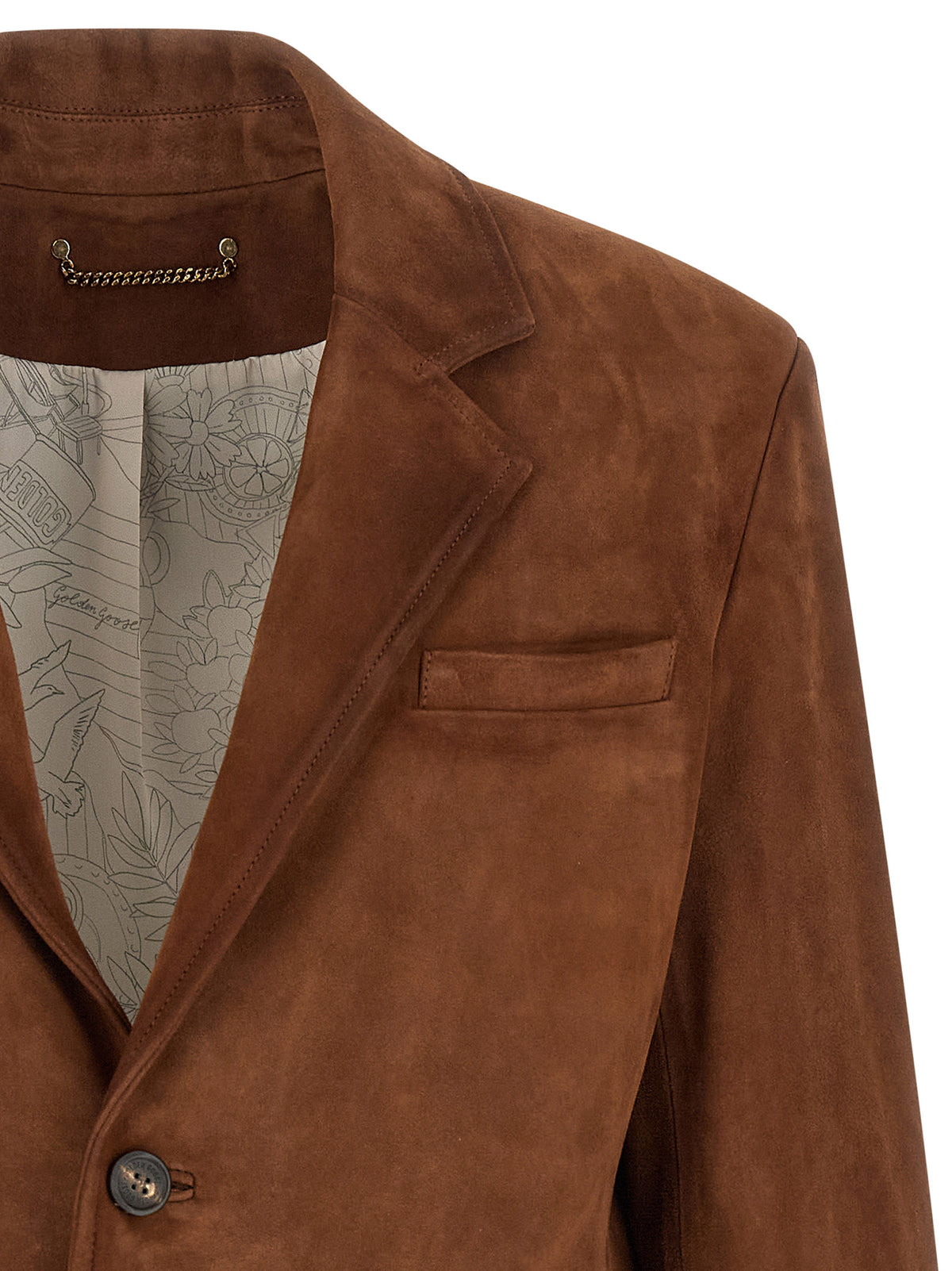Golden Goose leather jackets for men in brown, product view 3