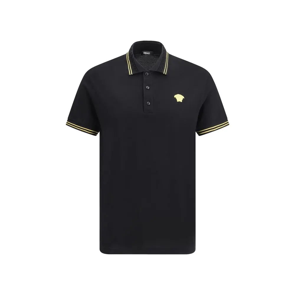 Versace polo shirts for men in black, product view 1