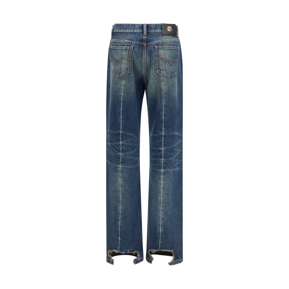Versace straight-leg jeans for women in blue, product view 2